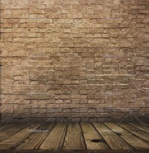 تصویر با کیفیت موکاپ دیوار سنگی و تخته چوبی